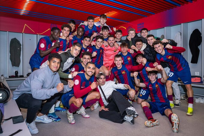 Barcelona Atletic en el vestuario